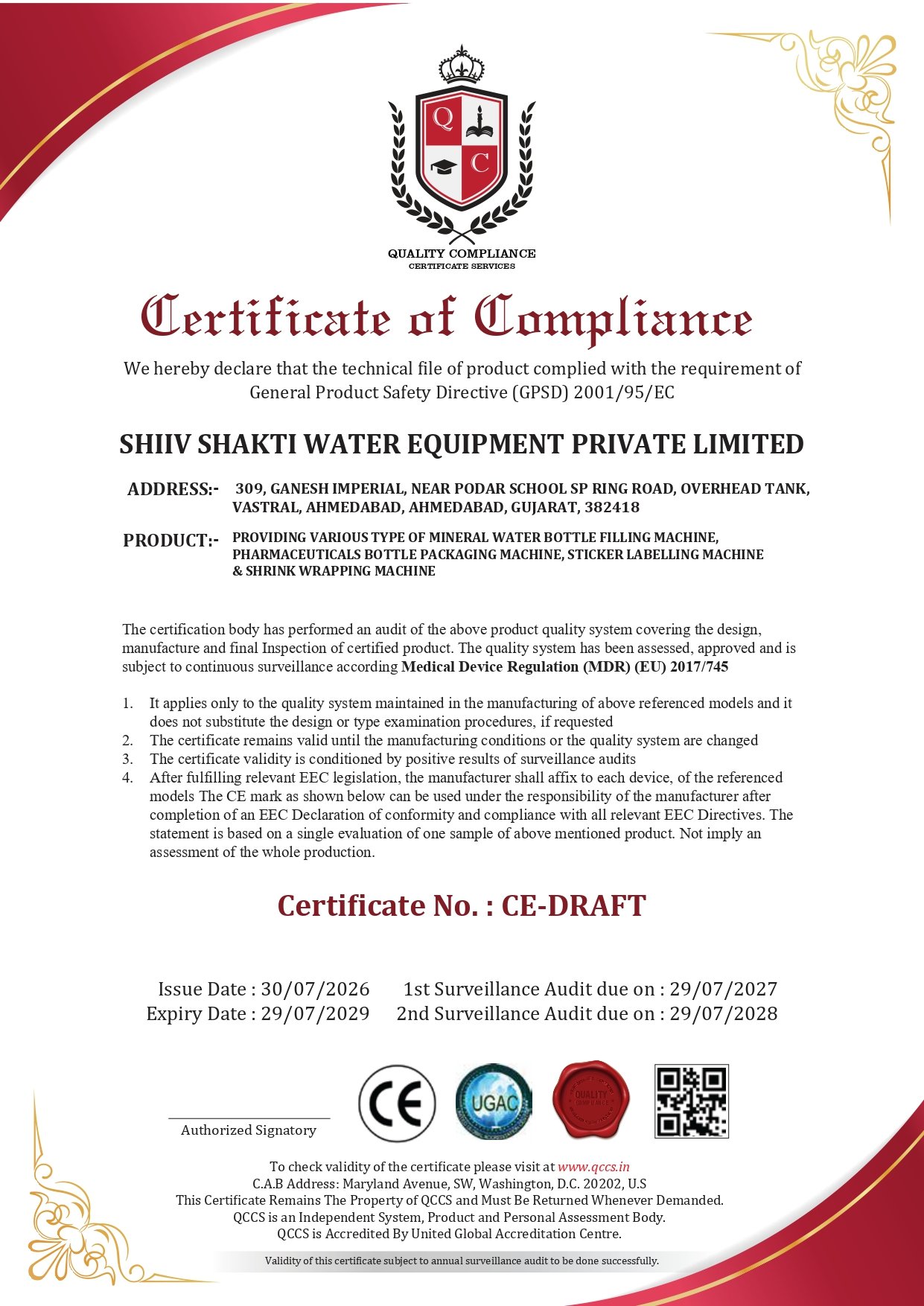 CE Certificate - SHIIV SHAKTI WATER EQUIPMENT PVT. LTD.
